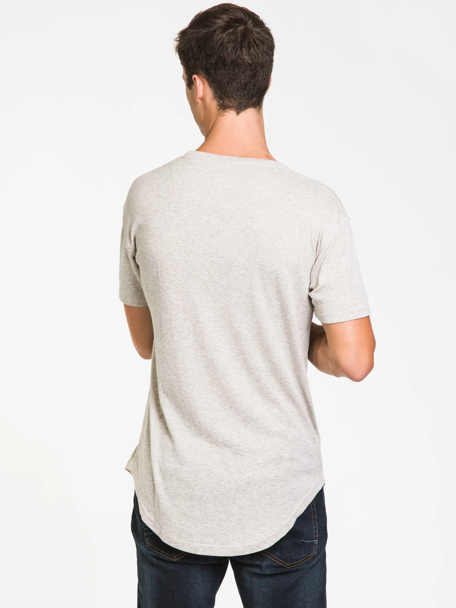 KOLBY SLUB KNIT LONG LINE TEE - CLEARANCE