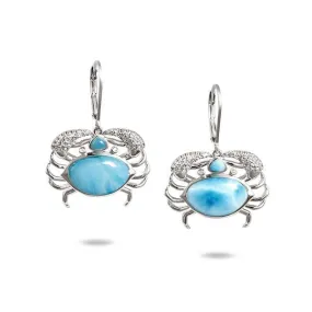 Larimar Blue Crab’s Treasure Earrings