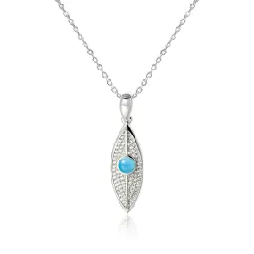 Larimar Dew Drop Leaf Pendant