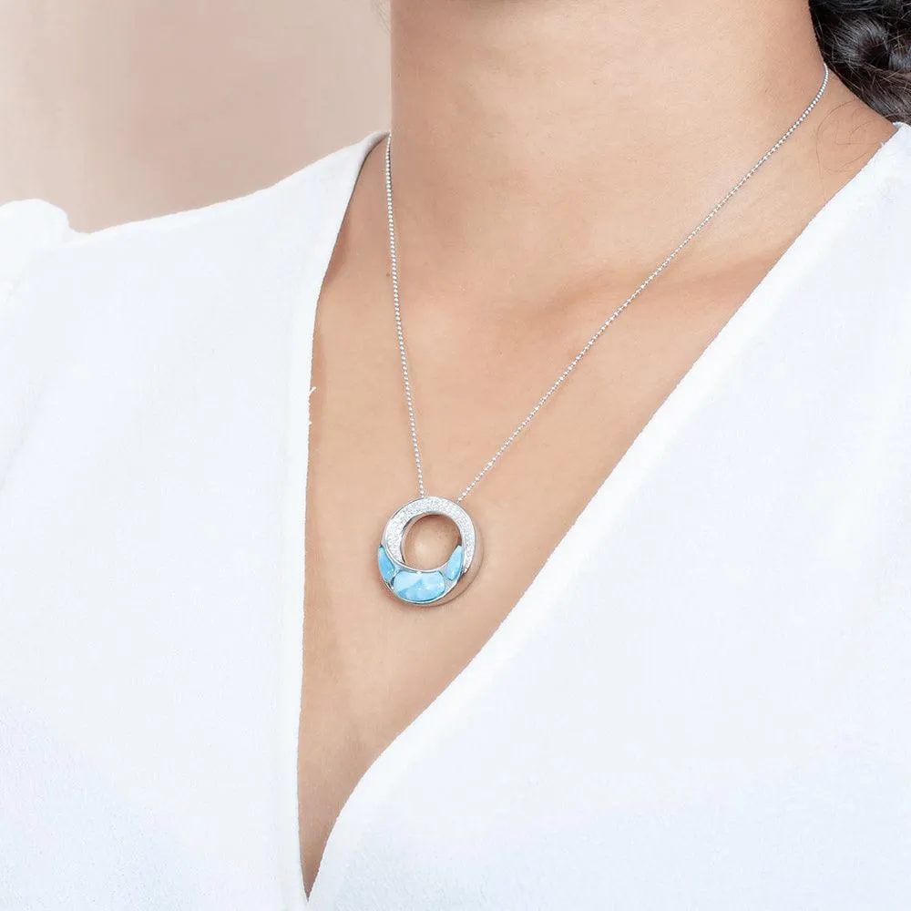 Larimar Kanaloa Infinity Pendant