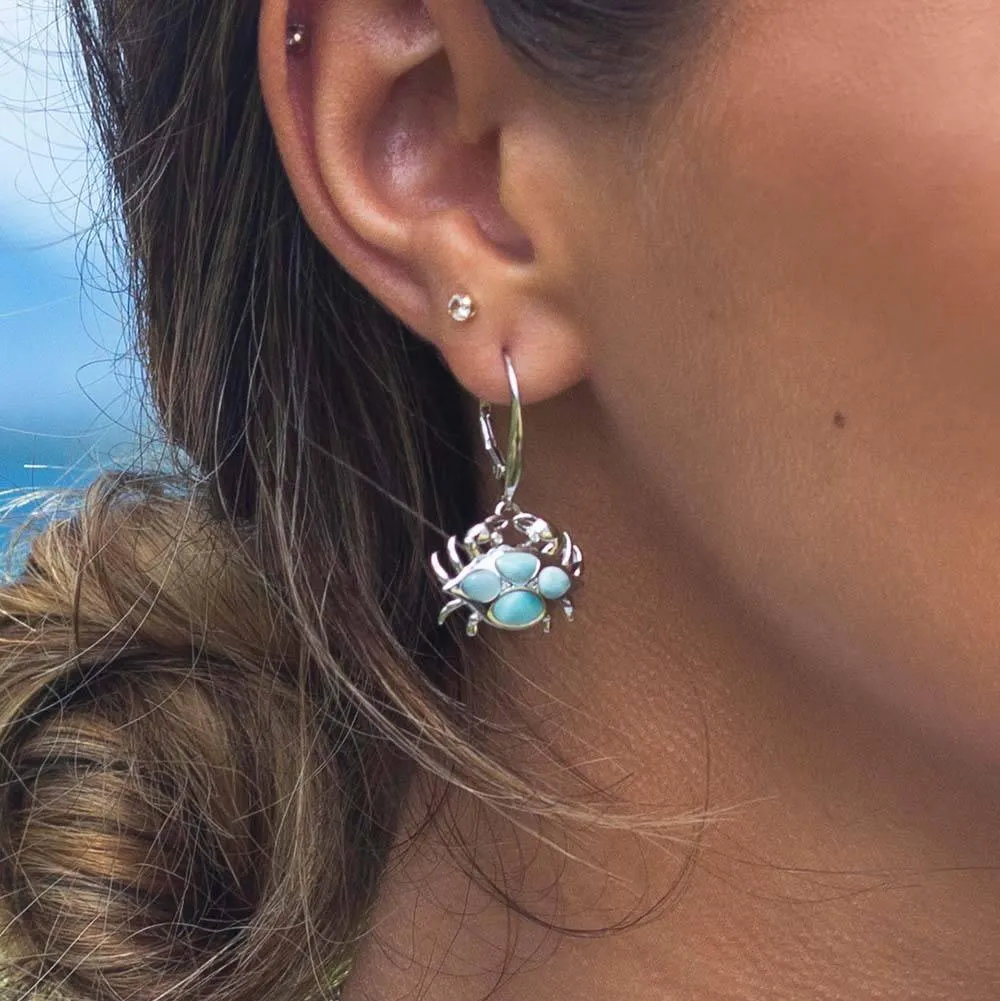 Larimar Mighty Crab Earrings