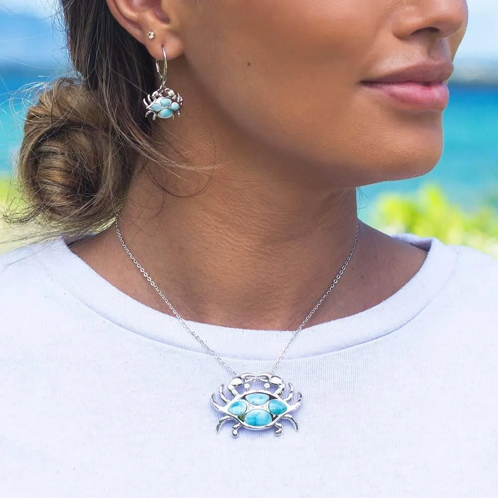 Larimar Mighty Crab Earrings