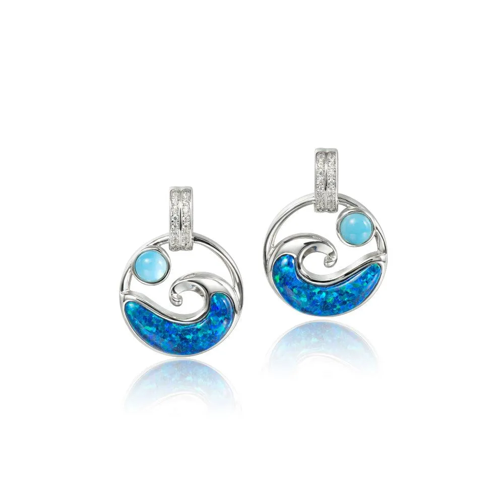 Larimar Moon Tides Earrings with Opal