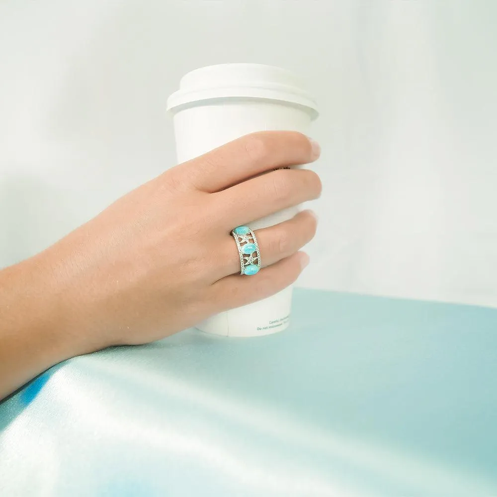 Larimar Sea Star Infinity Ring