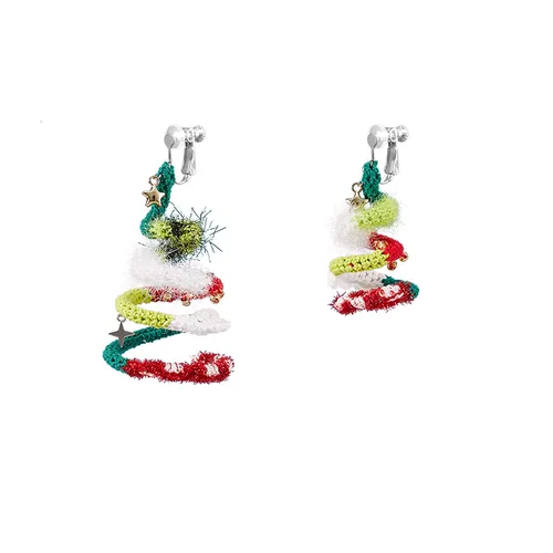 LB Hand Crochet  Ring Tree Earrings Christmas Gift LOJL87