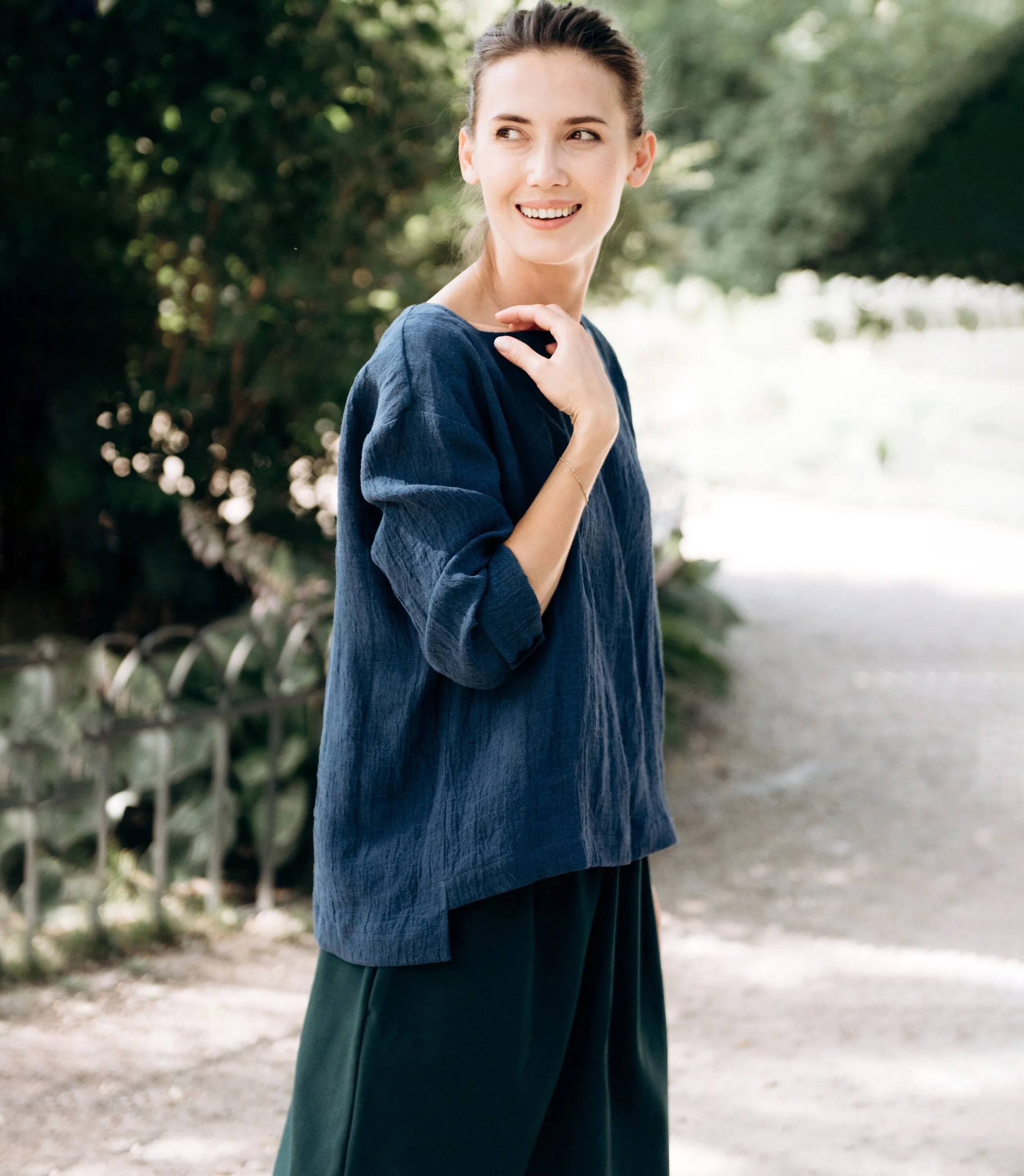 LeMuse linen shirt CLOUD, Deep blue, M-L