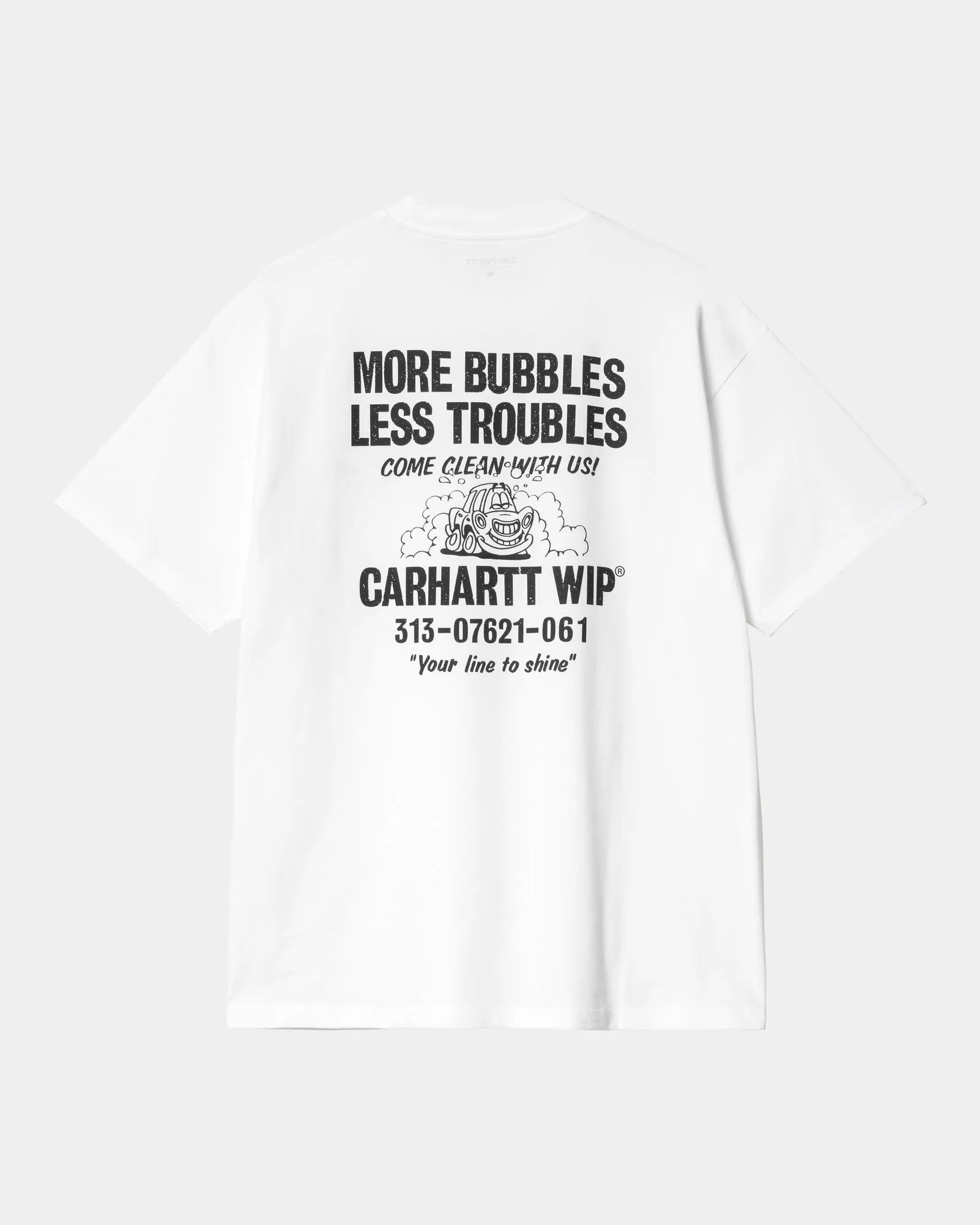 Less Troubles T-Shirt | White / Black