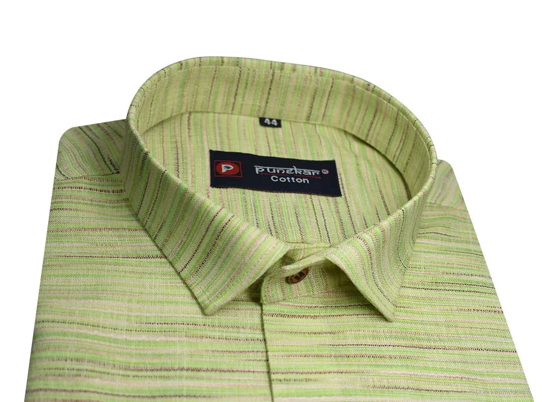 Light Green Color Handmade Shirt For Men's