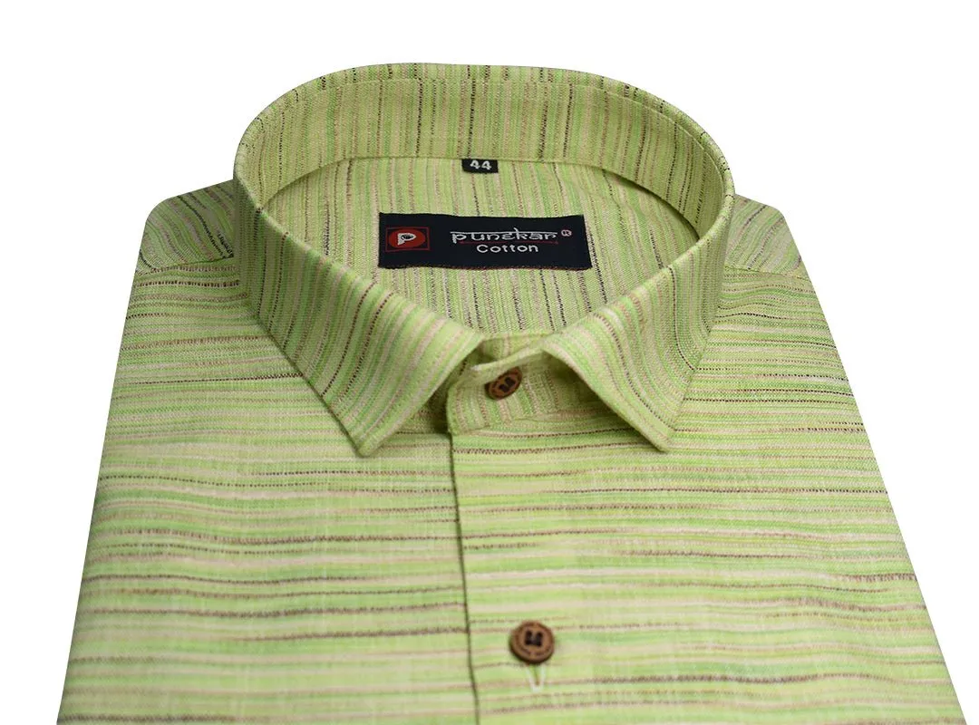 Light Green Color Handmade Shirt For Men's