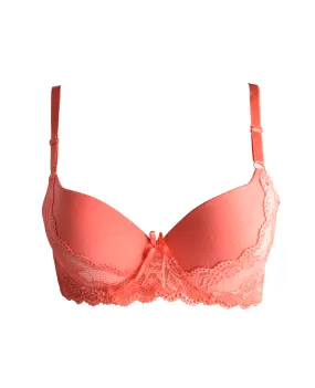 Mamia Lace Trim Push Up Bra