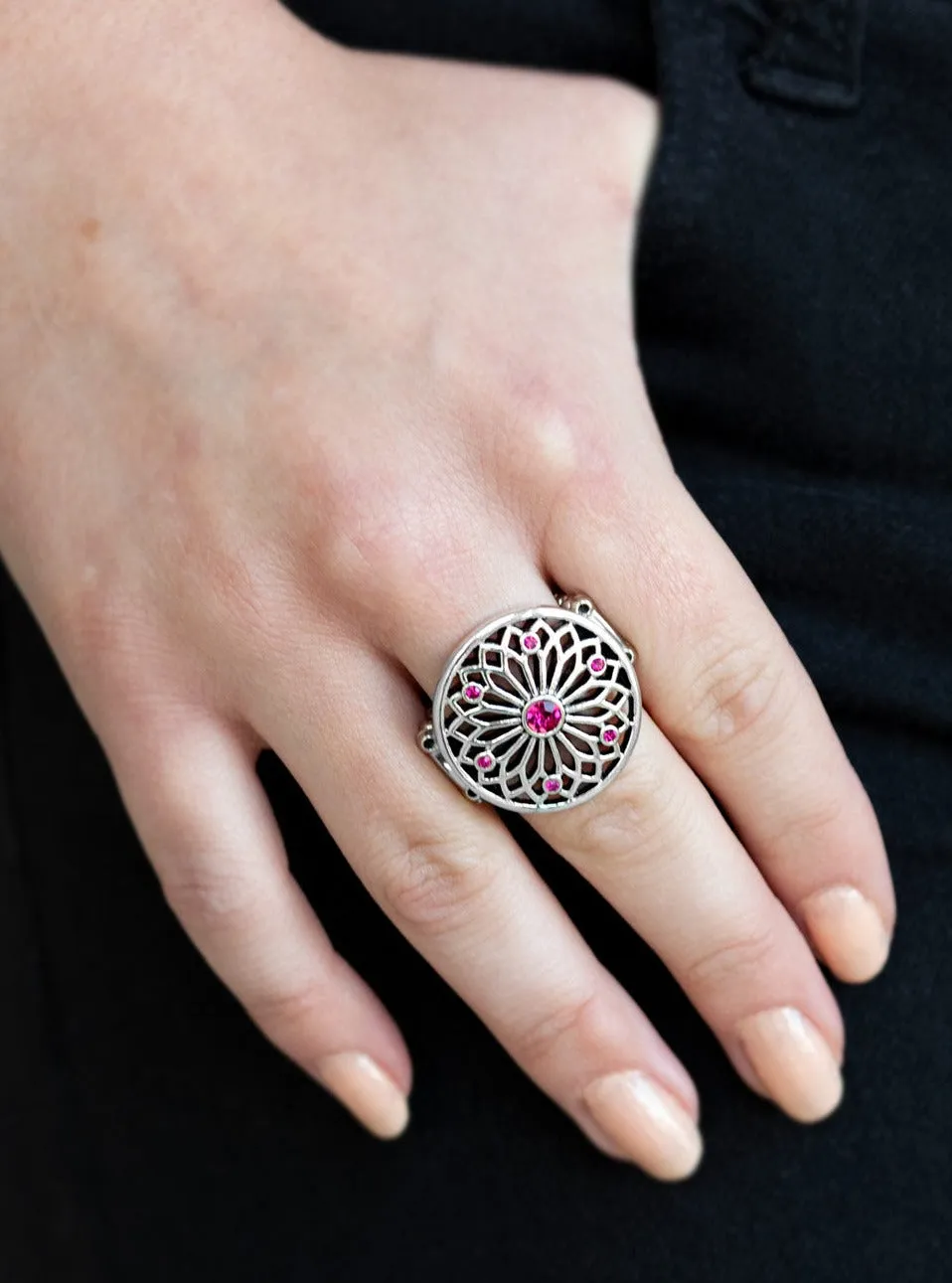 Mandala Magnificence Pink Ring