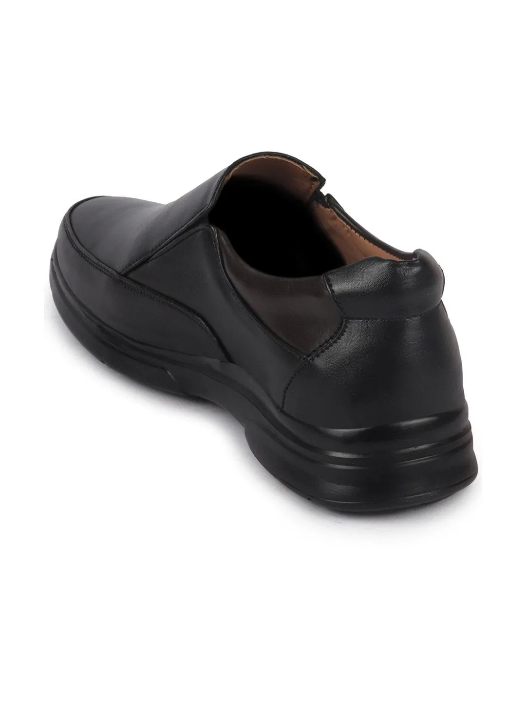 Men Black Thermal Formal Slip On Shoes