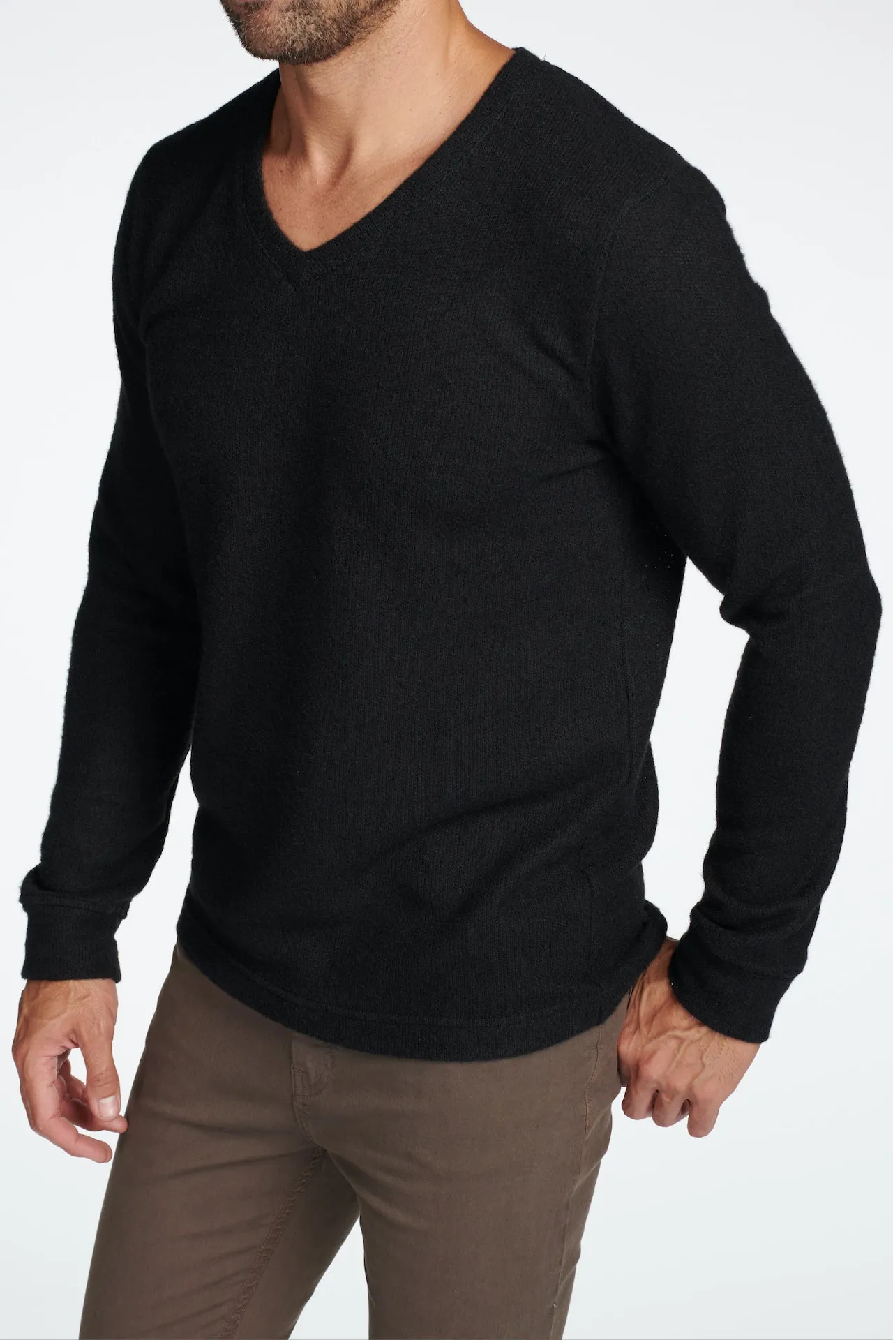 Men's Soft Knit Melange V-Neck Sweater