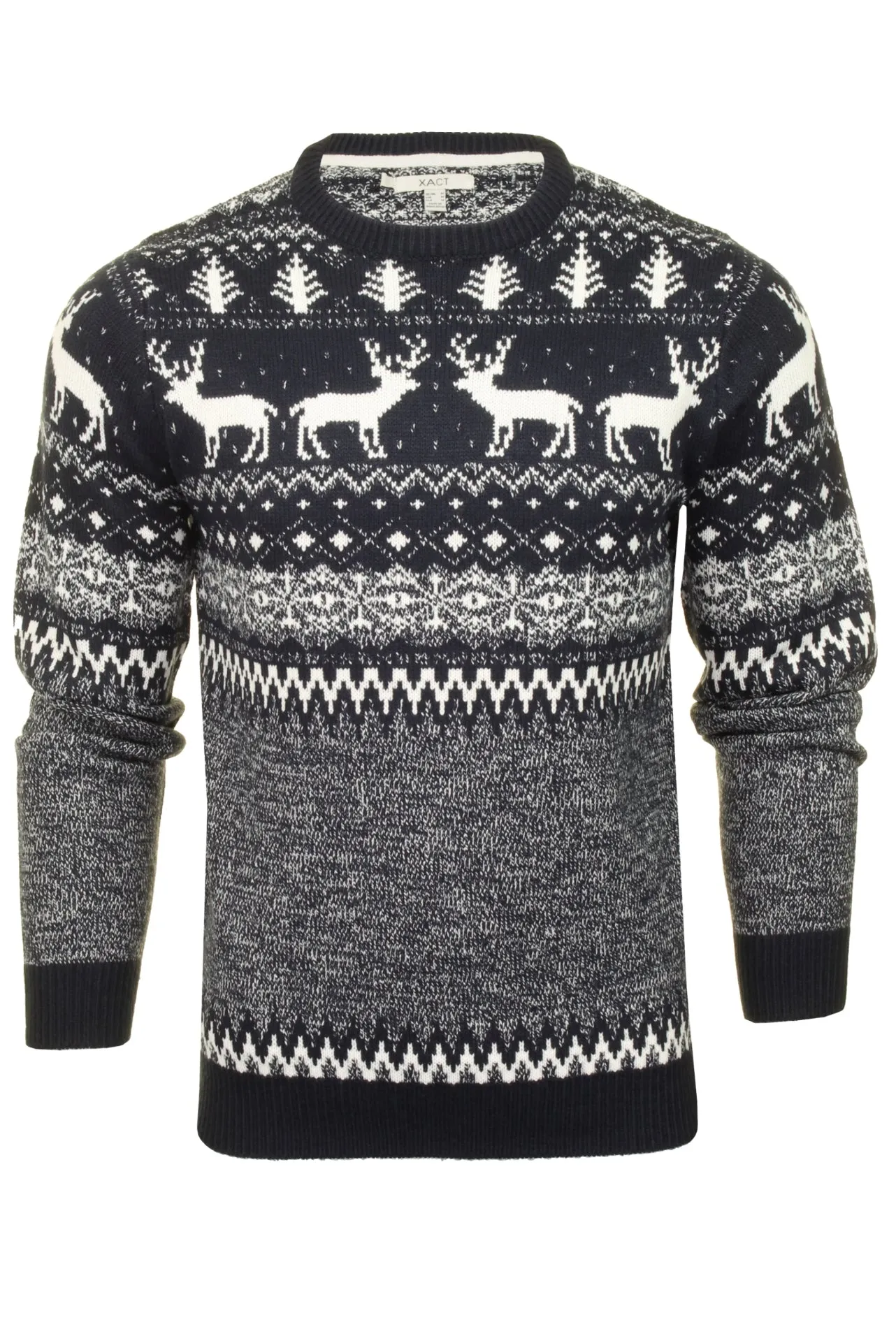 Mens Xact Christmas/ Xmas Jumper 'Reindeer Fairisle Crew'