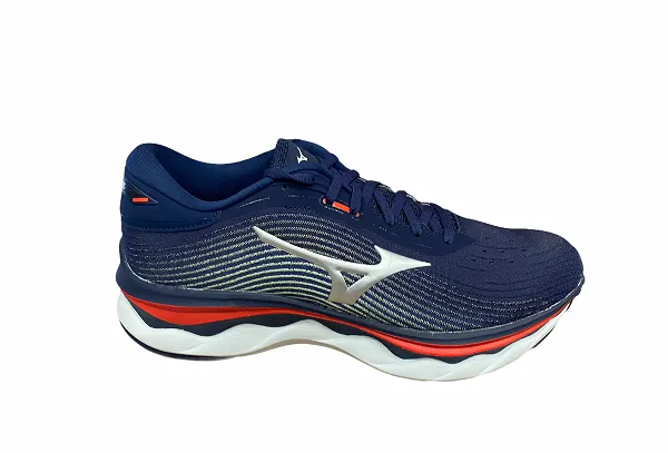 Mizuno men's running shoe Wave Sky 5 J1GC210208 blue-silver-red