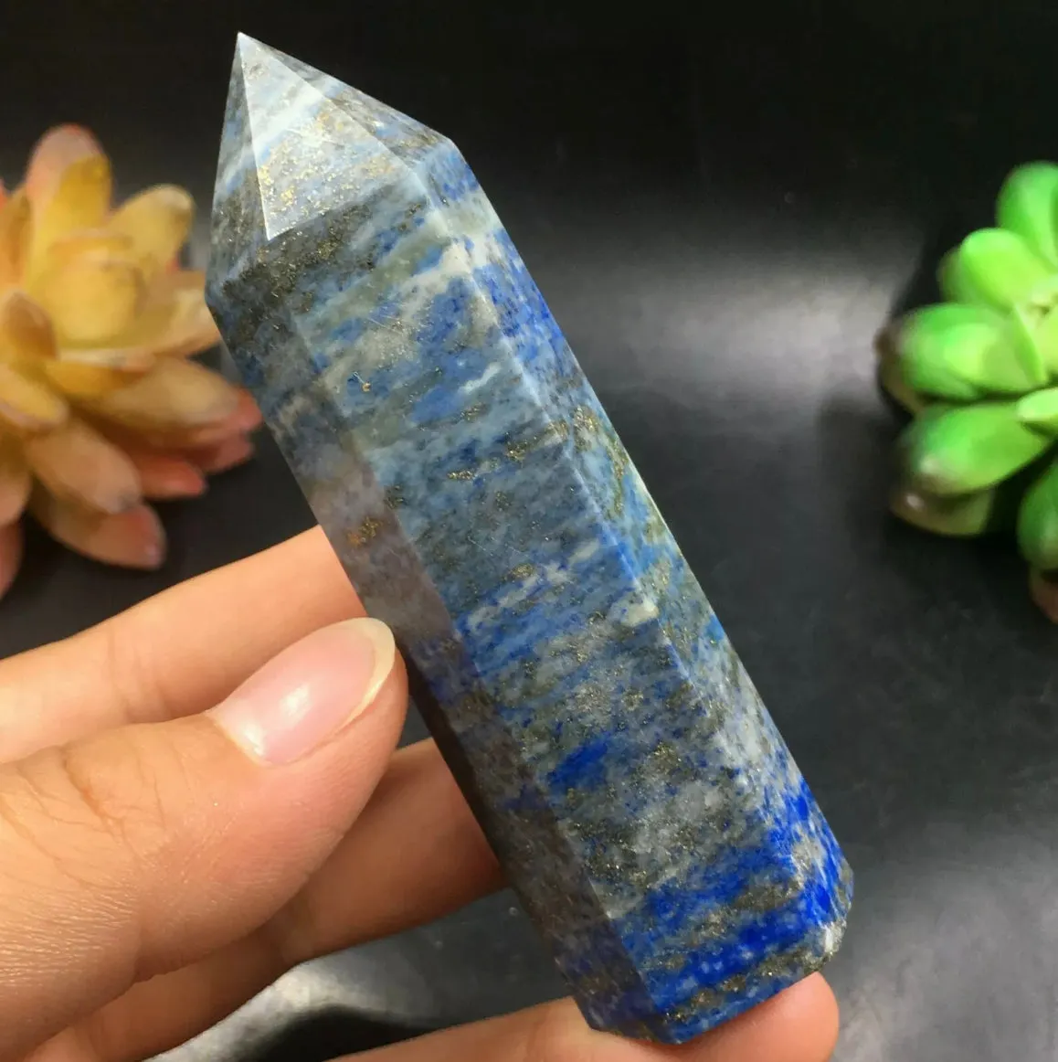 Natural Lapis Lazuli Gemstone Crystal Wand