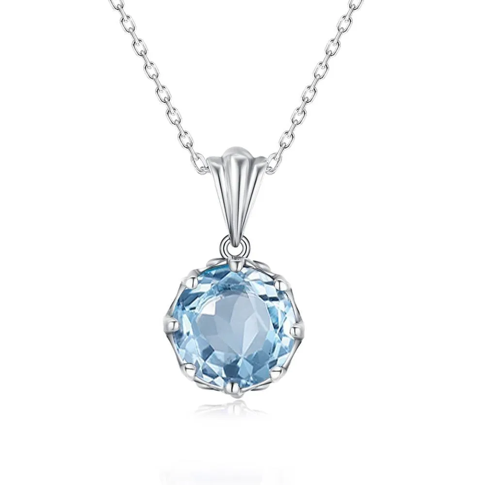 Natural Raw Stone Aquamarine Pendant Without Necklace - 925 Sterling Silver