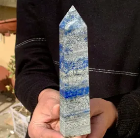 Natural Rock Lapis Lazuli Gemstone Quartz Crystal Stone Tower Point Obelisk