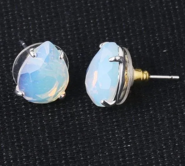 Natural Stones Water Drop Shape Stud Earrings