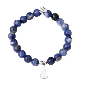 New Hampshire | Stone Beaded Charm Bracelet | Sodalite