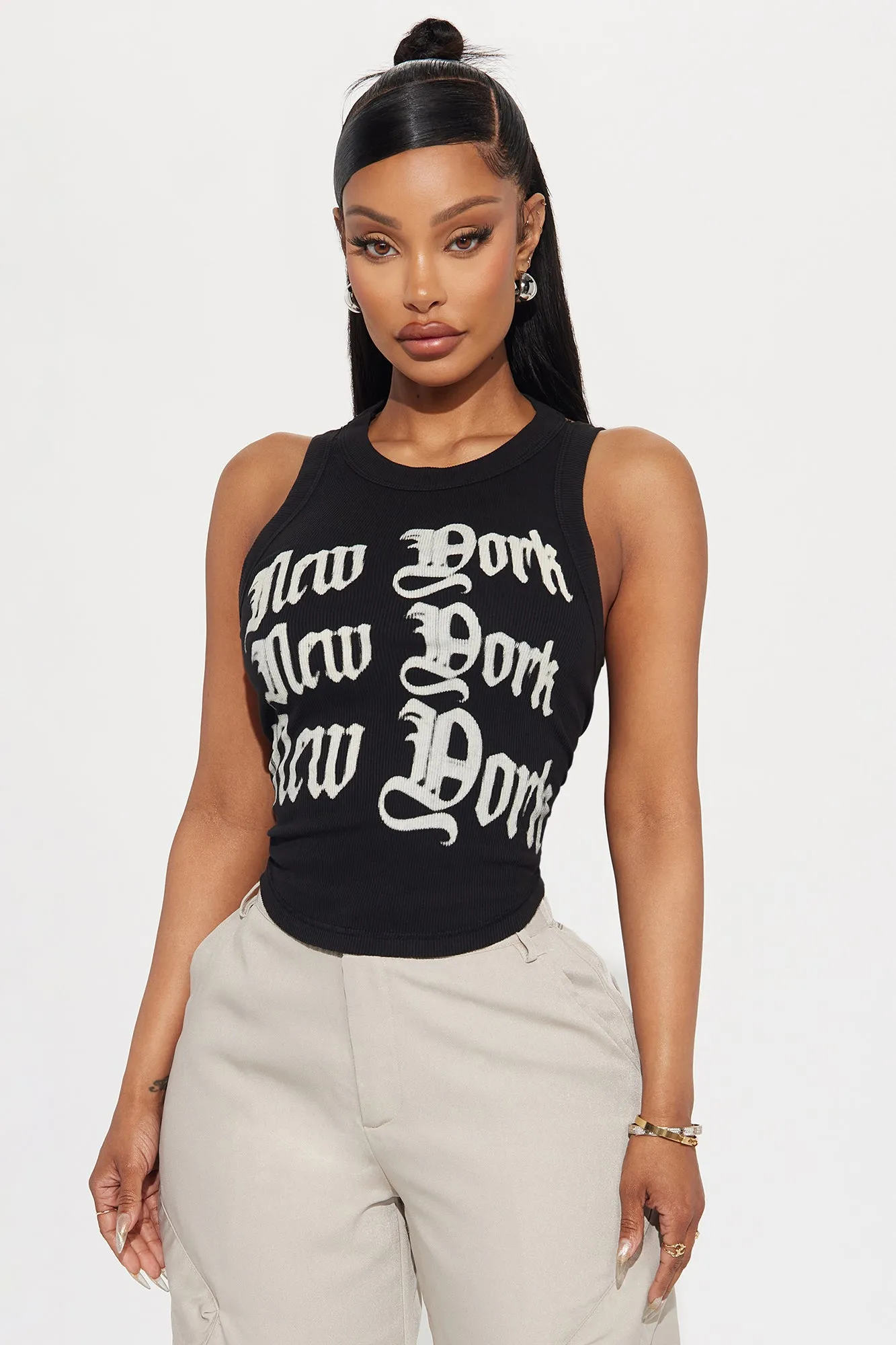 New York Backless Washed Tee - Black Wash