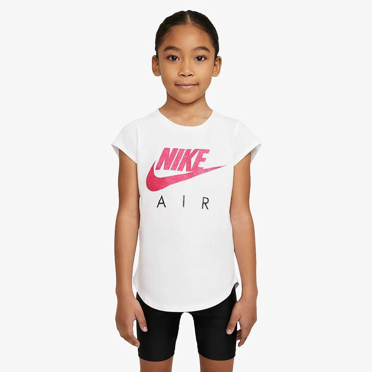 NIKE JUNIOR FUTURA AIR WHITE/PINK TEE