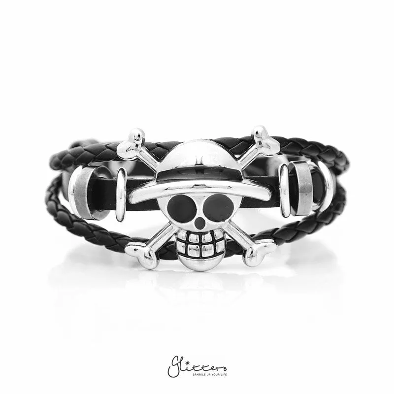 One Piece Anime Multilayer Adjustable Leather Bracelet