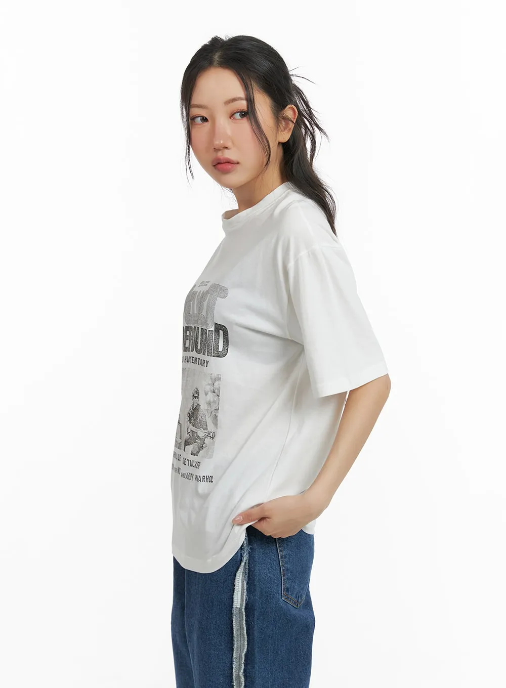 Oversized Cotton Graphic Tee CM425