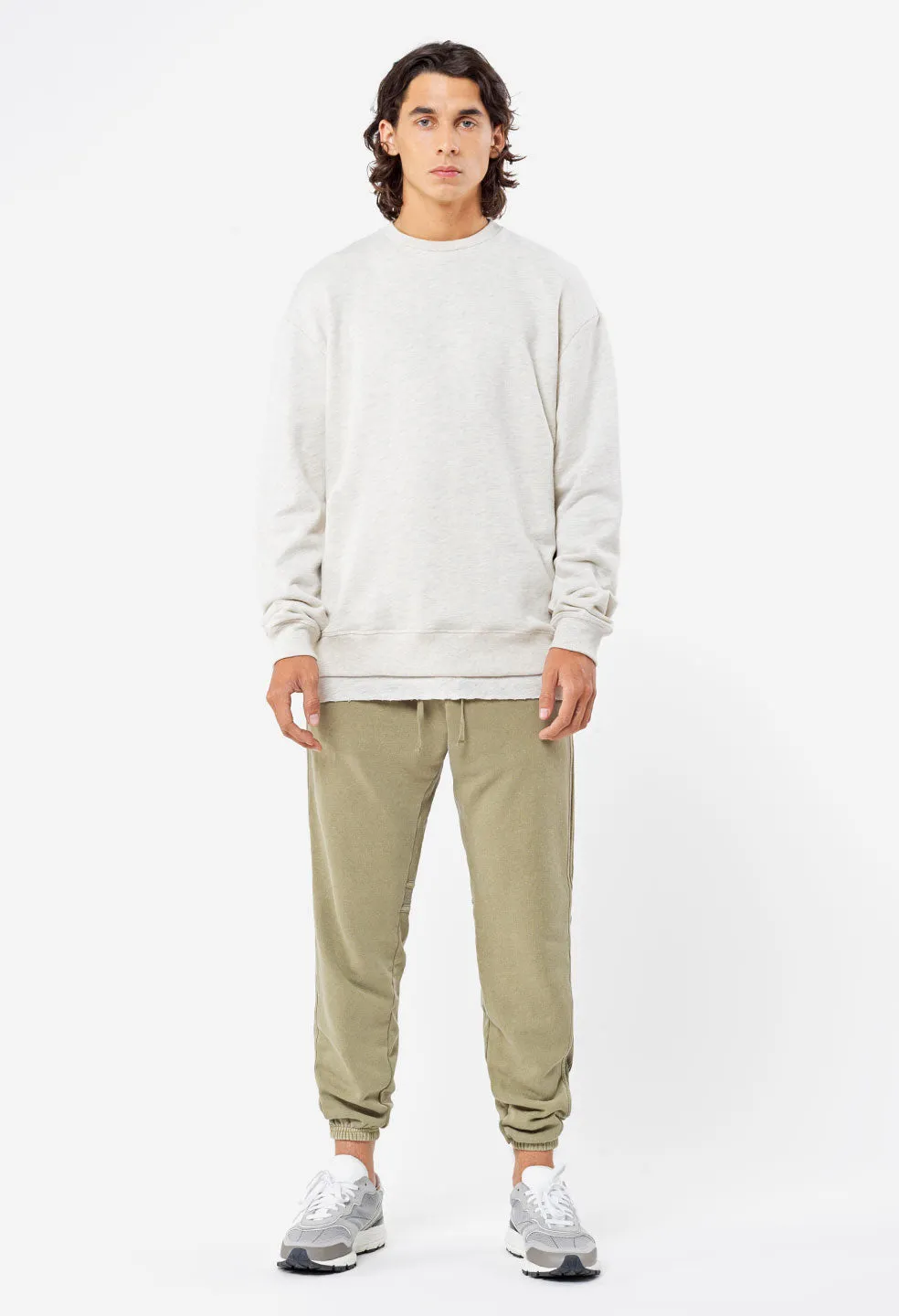 Oversized Crewneck Pullover / Heather Oatmeal