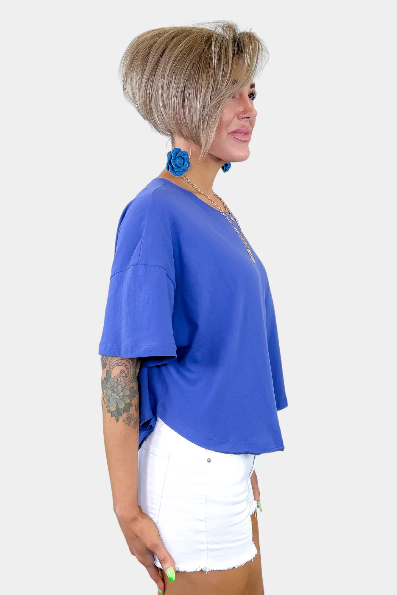 Oversized Crop Short Sleeve Top