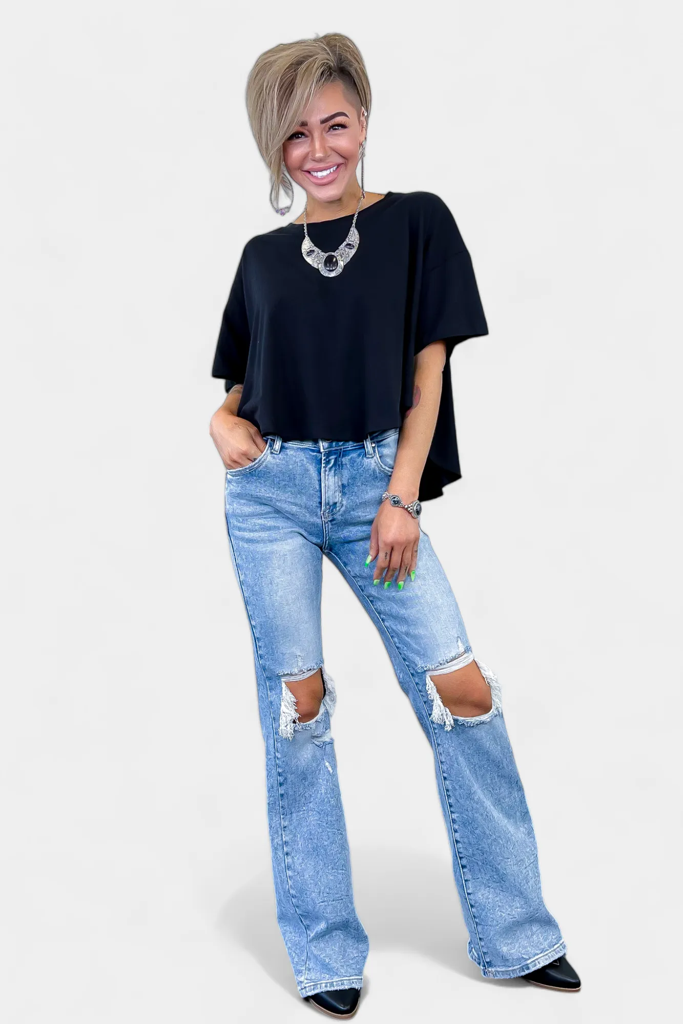 Oversized Crop Short Sleeve Top