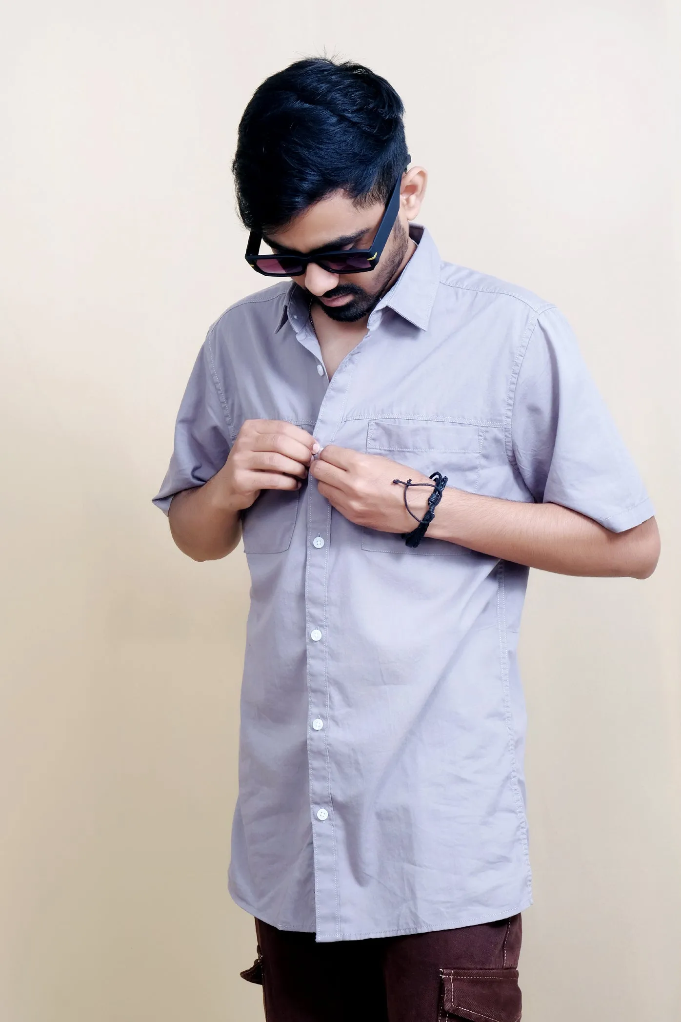 Oversized Shirt with Patch Pocket