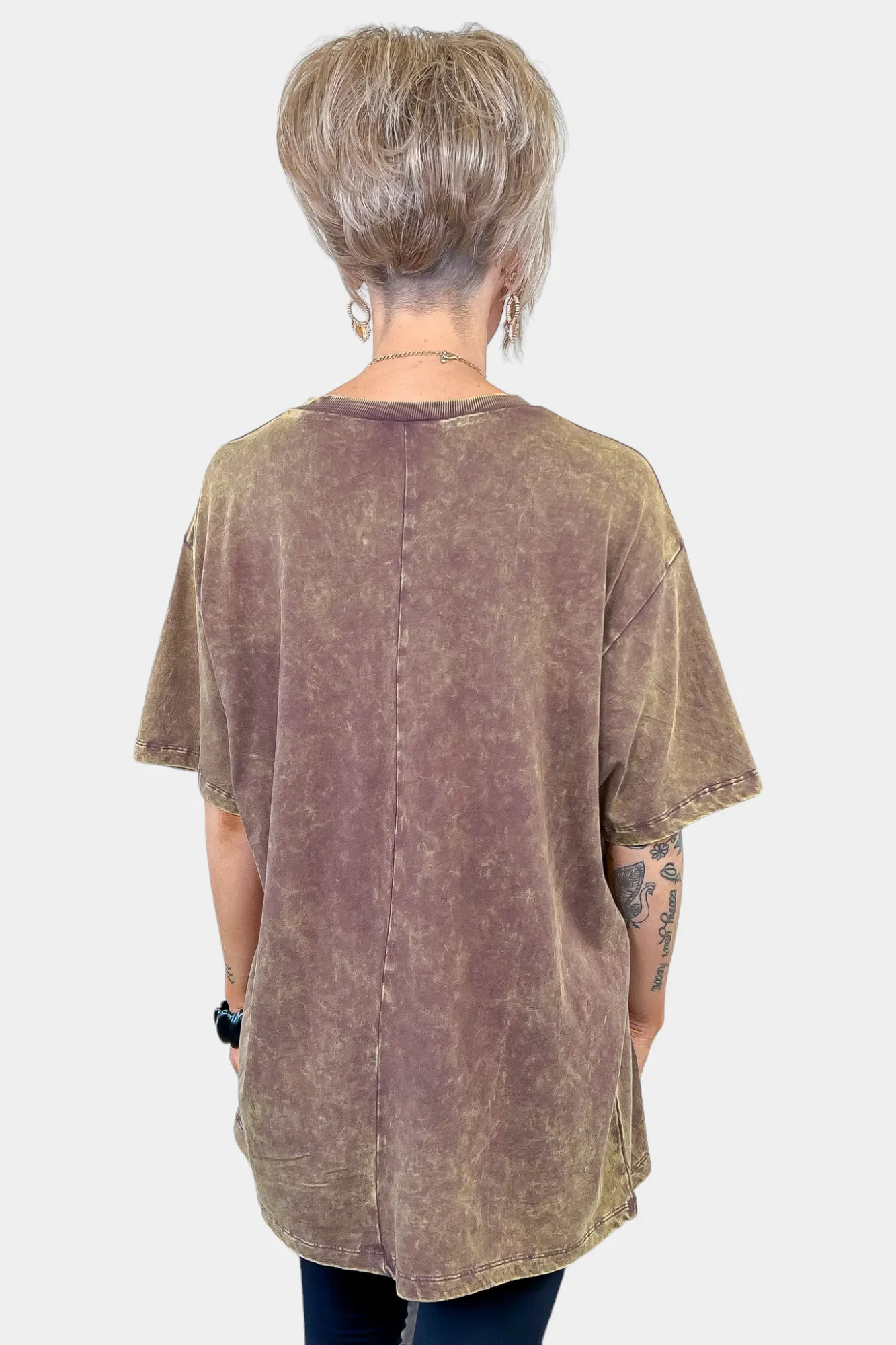 Oversized Washed Short Sleeve Top