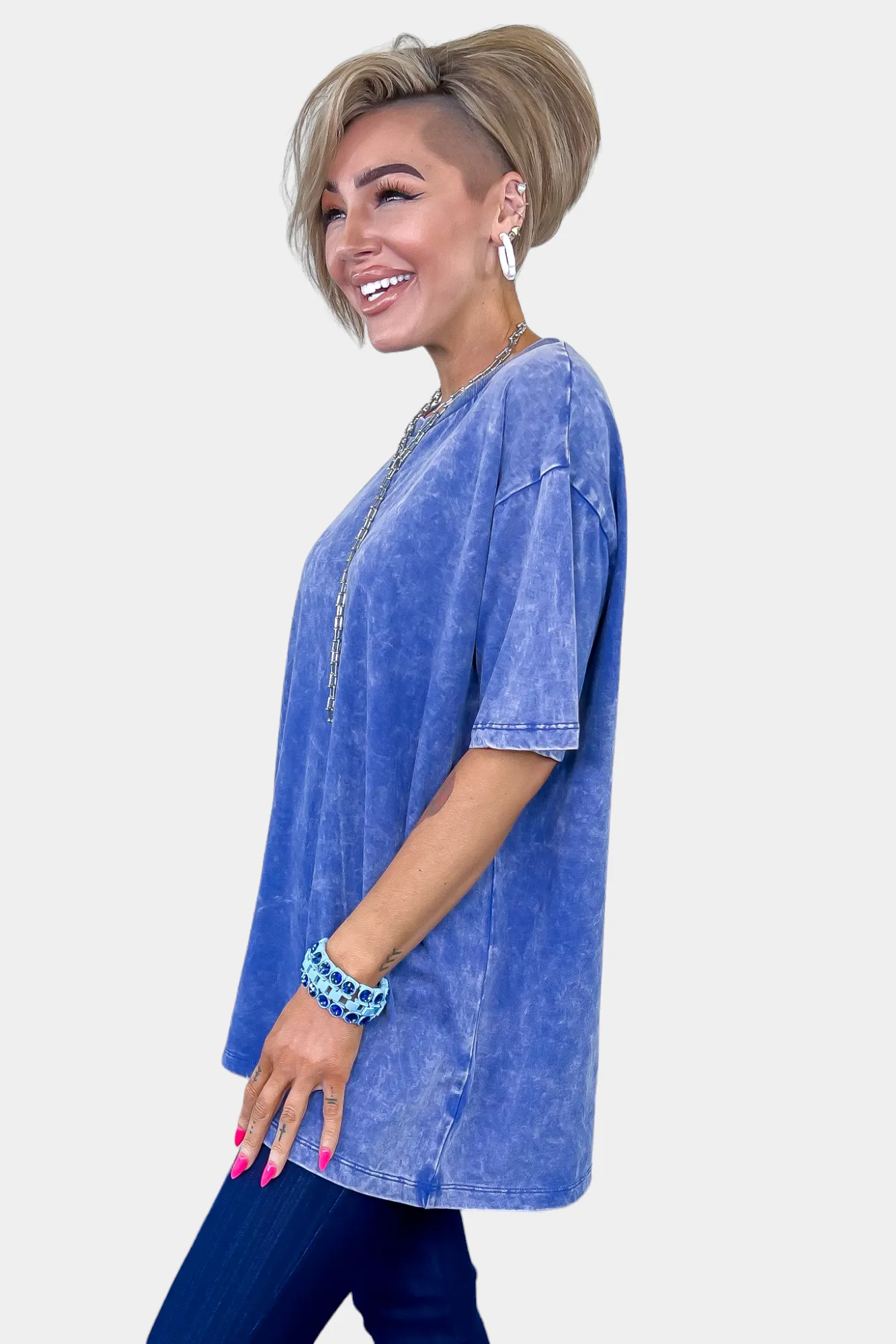 Oversized Washed Short Sleeve Top