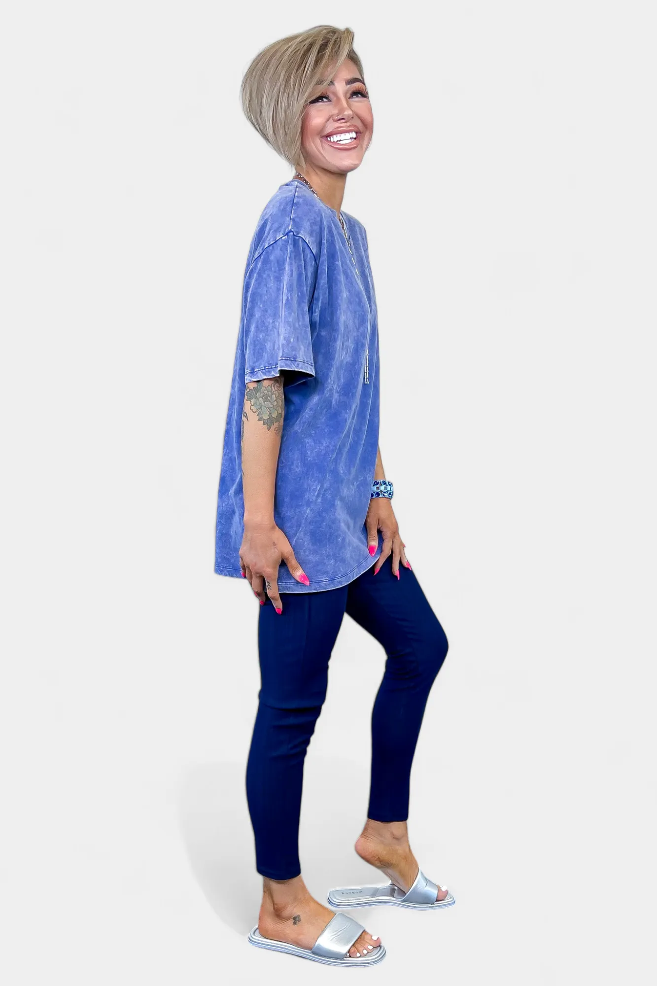 Oversized Washed Short Sleeve Top