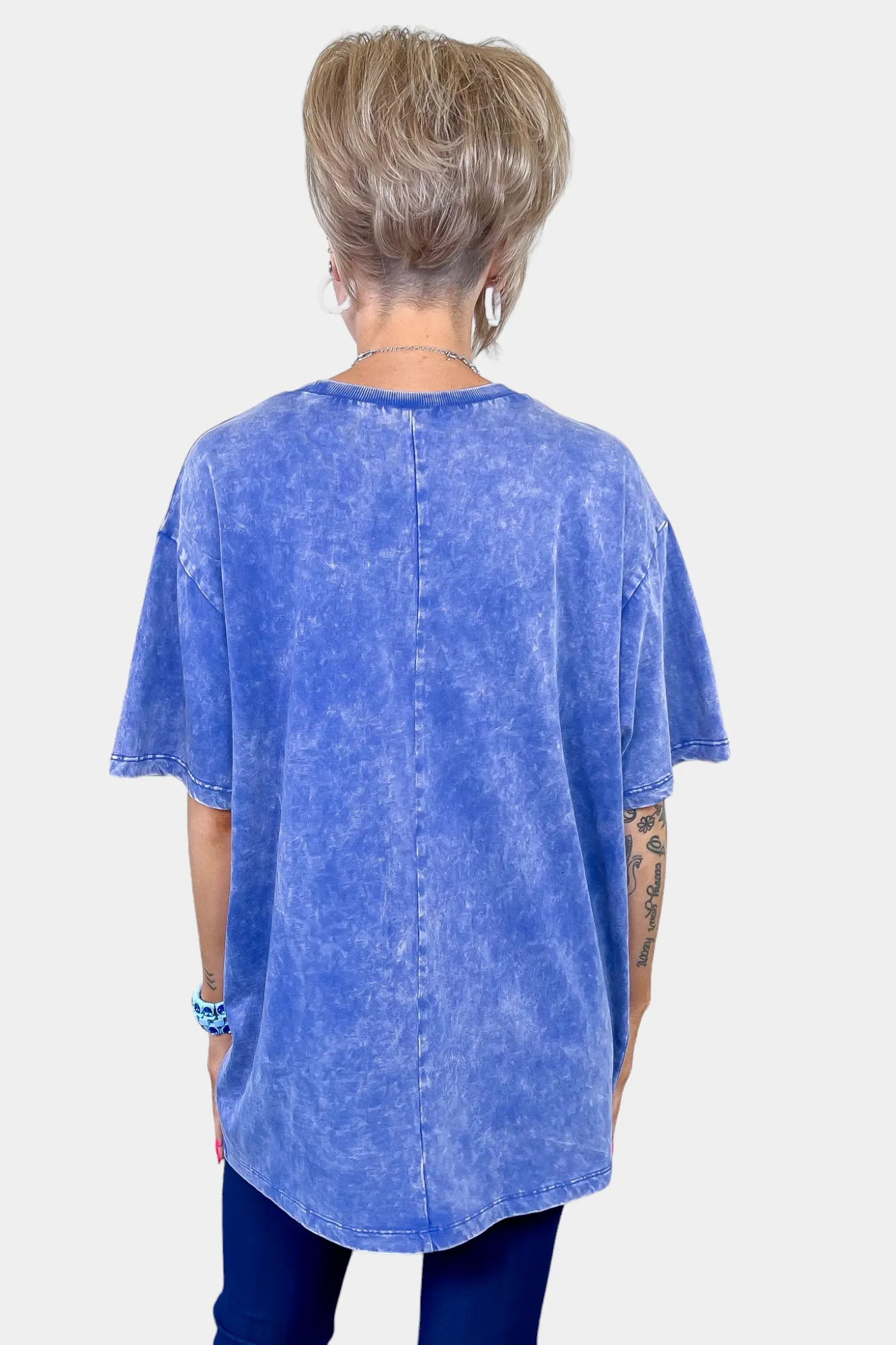 Oversized Washed Short Sleeve Top