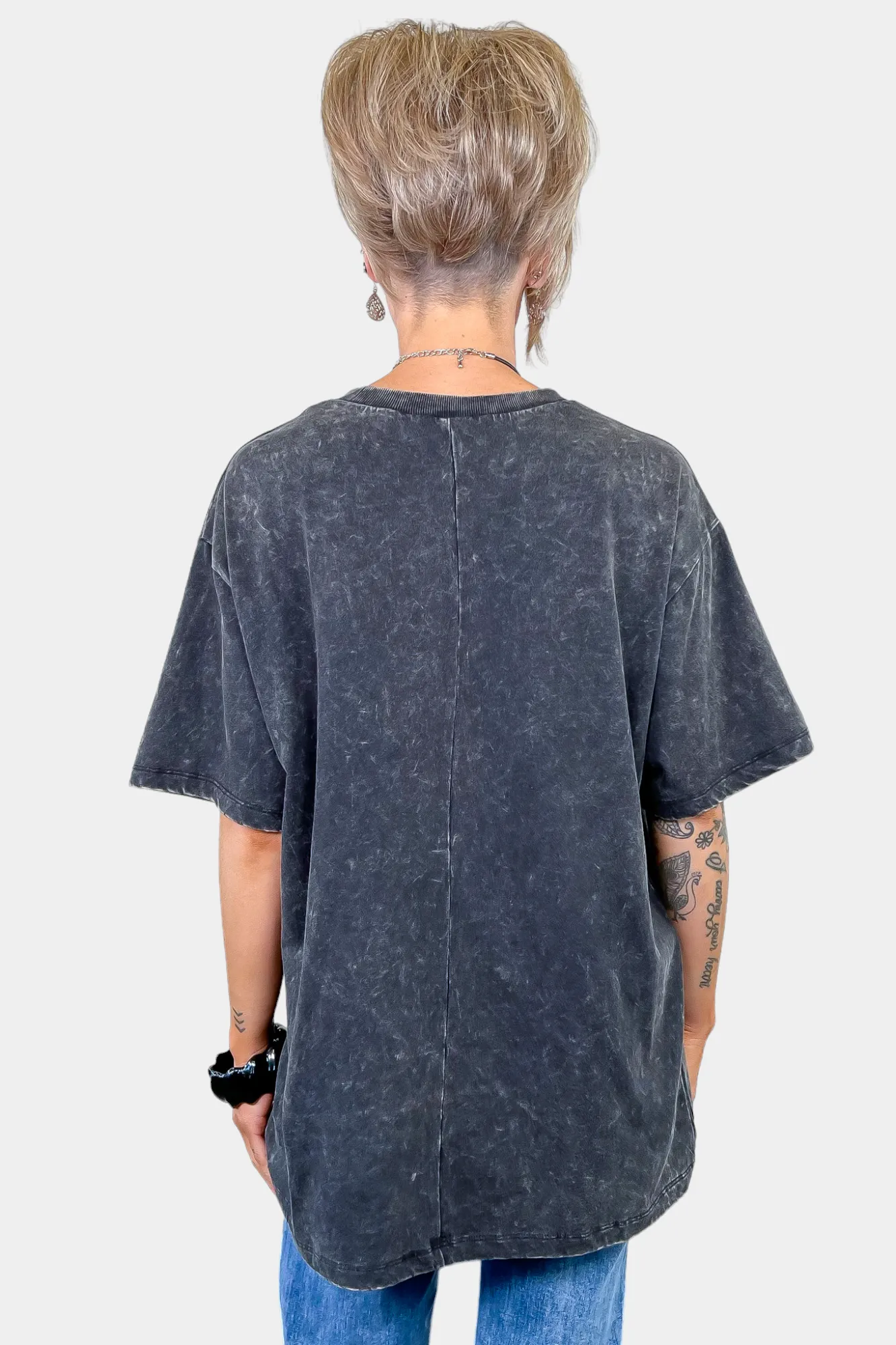 Oversized Washed Short Sleeve Top