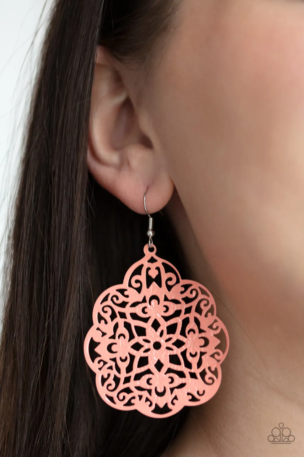 Paparazzi Earring ~ Mediterranean Eden - Orange