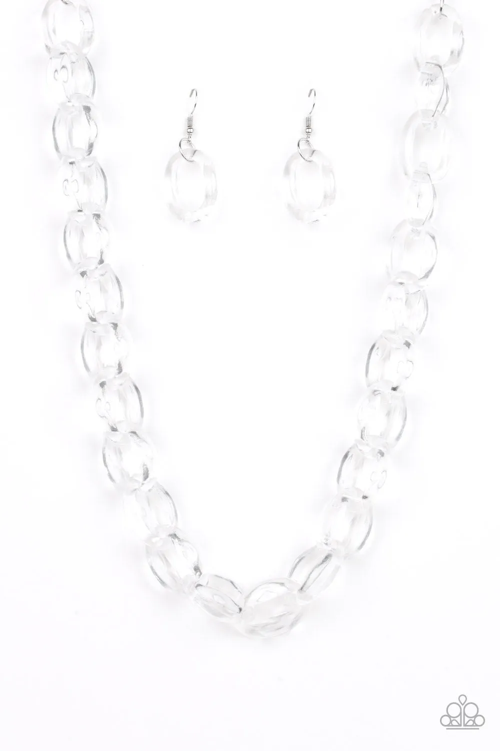 Paparazzi Ice Queen White Necklace Set