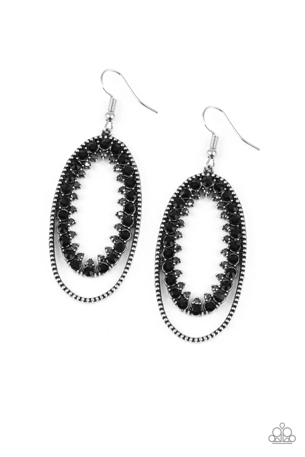 Paparazzi Marry Into Money Black Earrings