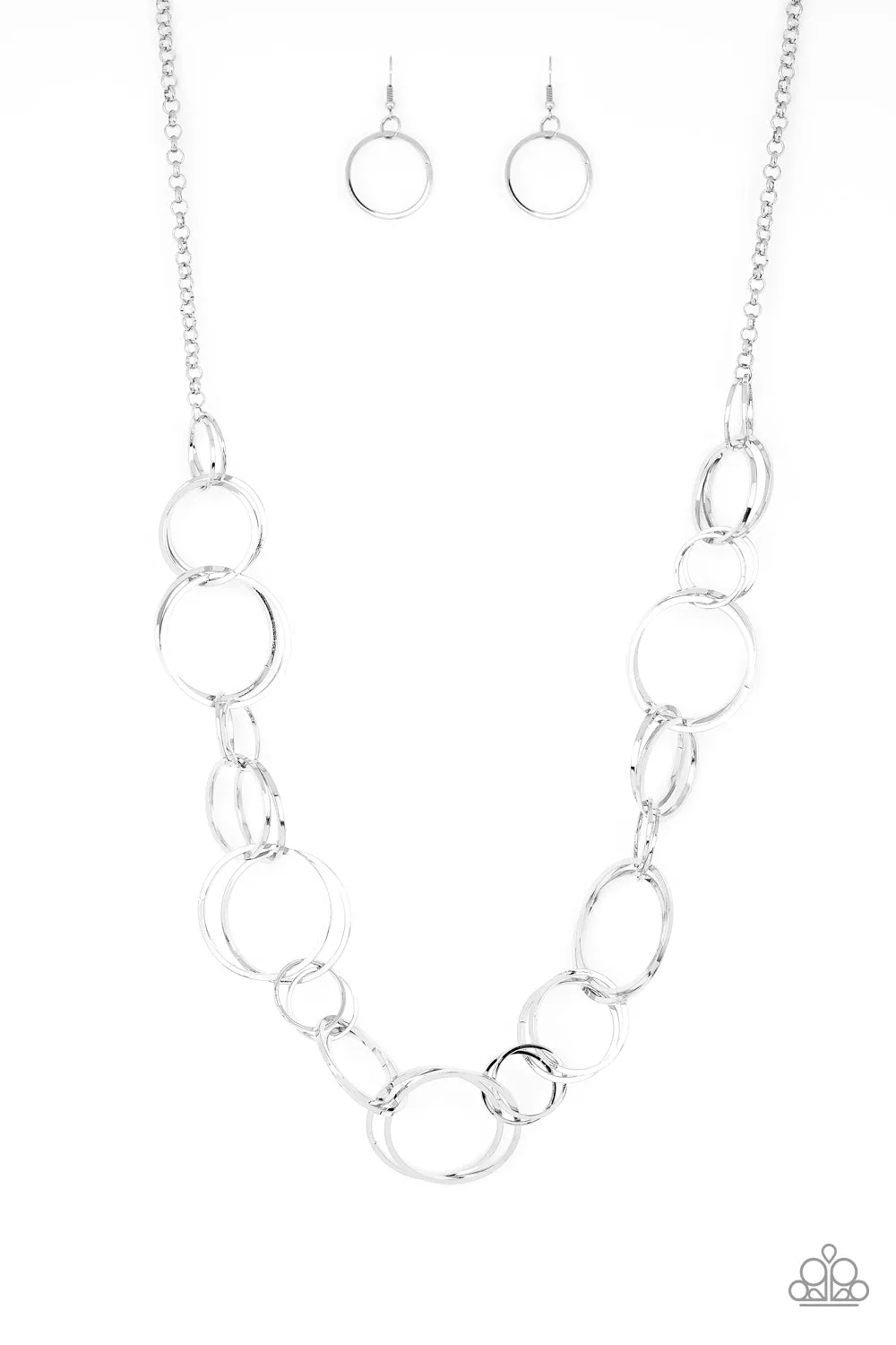 Paparazzi Natural-Born RINGLEADER Silver Necklace Set