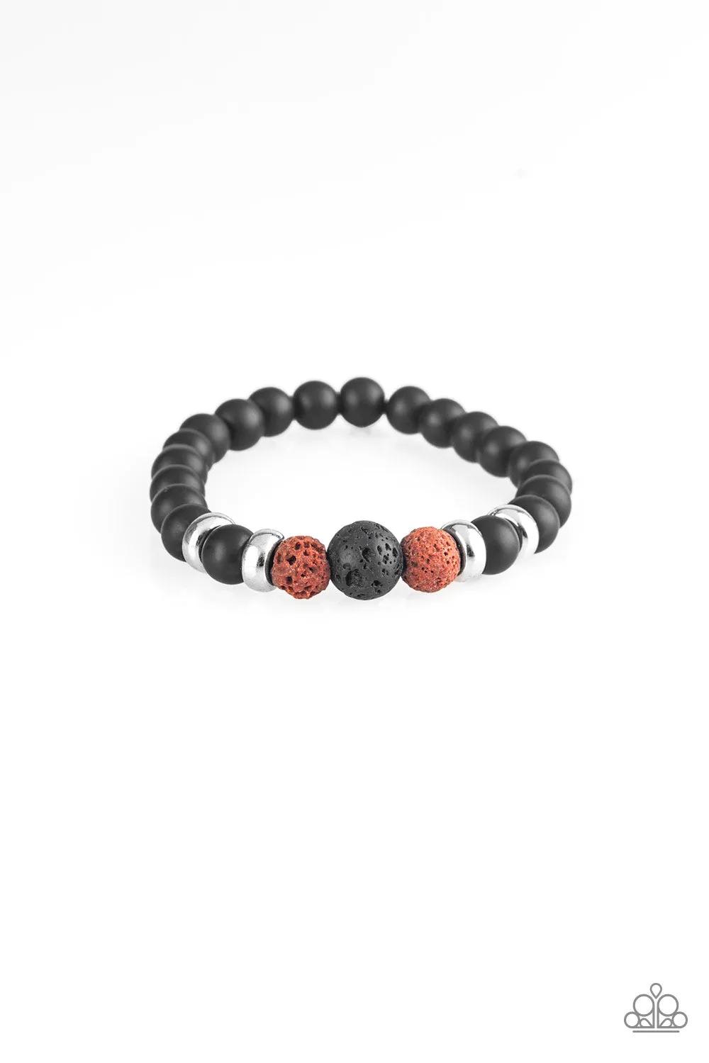 Paparazzi Patience Black Lava Rock Bracelet