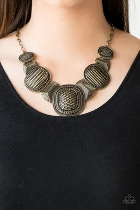 Paparazzi Prehistoric Powerhouse Brass Necklace Set