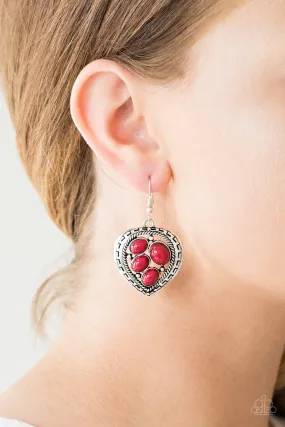 Paparazzi Wild Heart Wonder Red Earrings