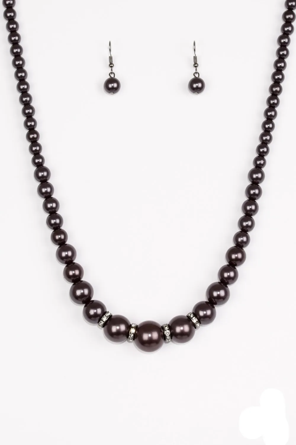 Party Pearls Black Necklace Set