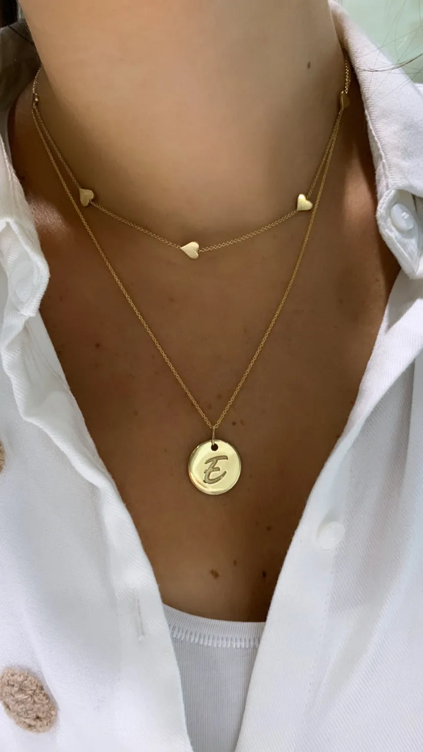 Personalized Gold Disc Necklace