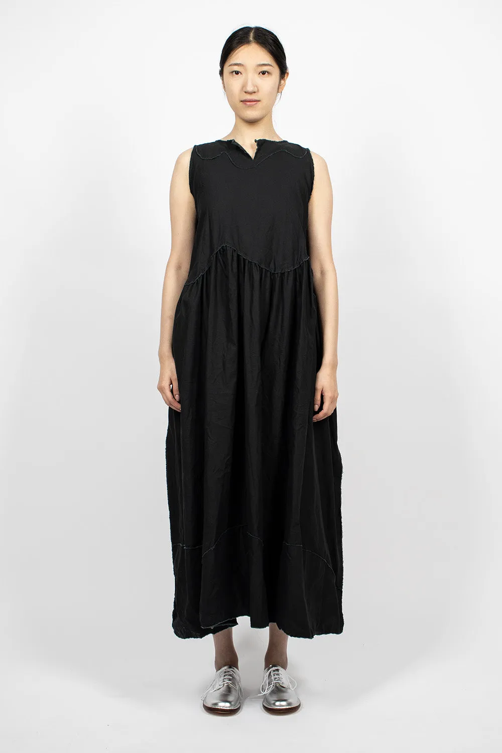 Pinafore Raw Cut Dress Black