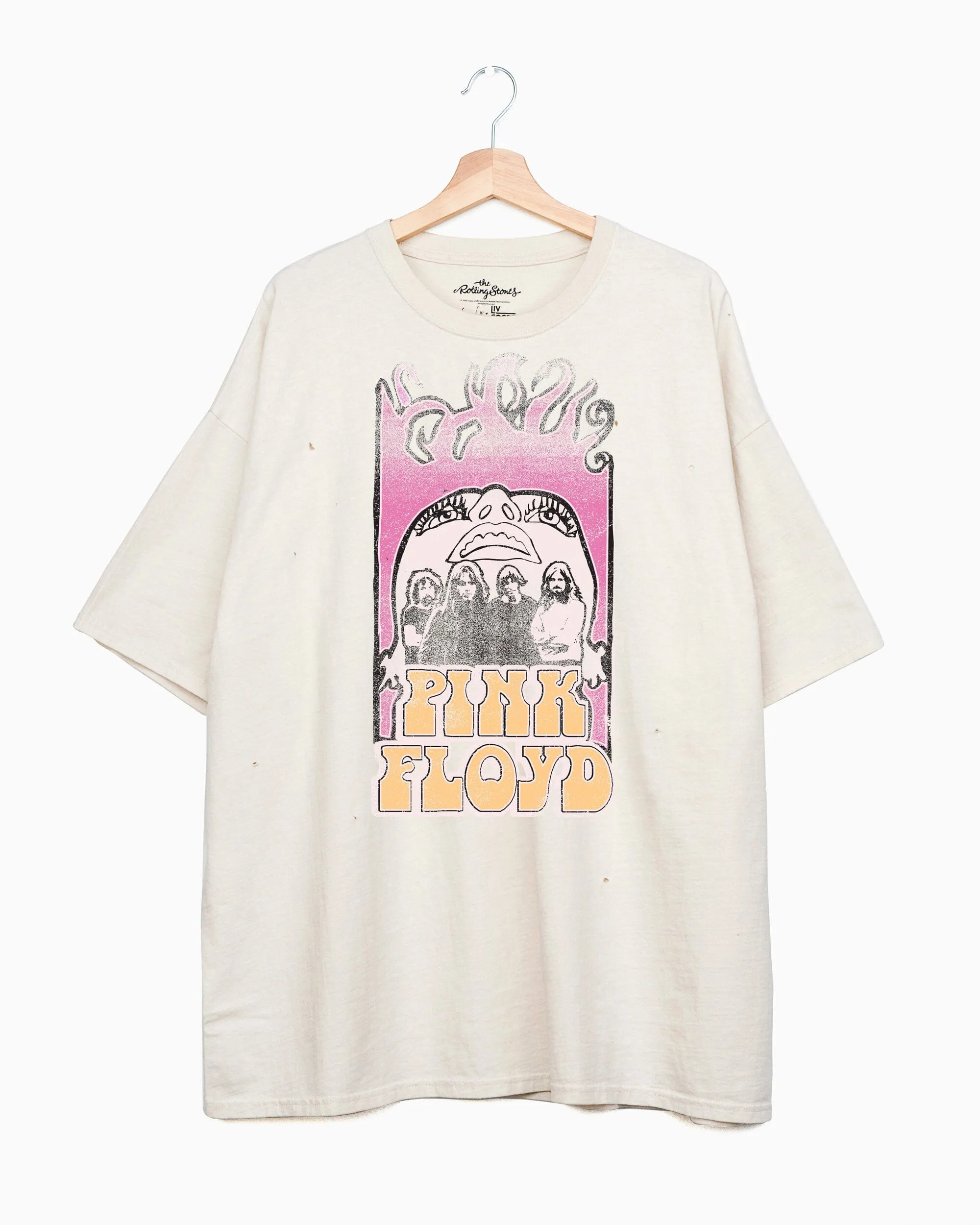 Pink Floyd Festival Colors Off White Oversized One Size Tee