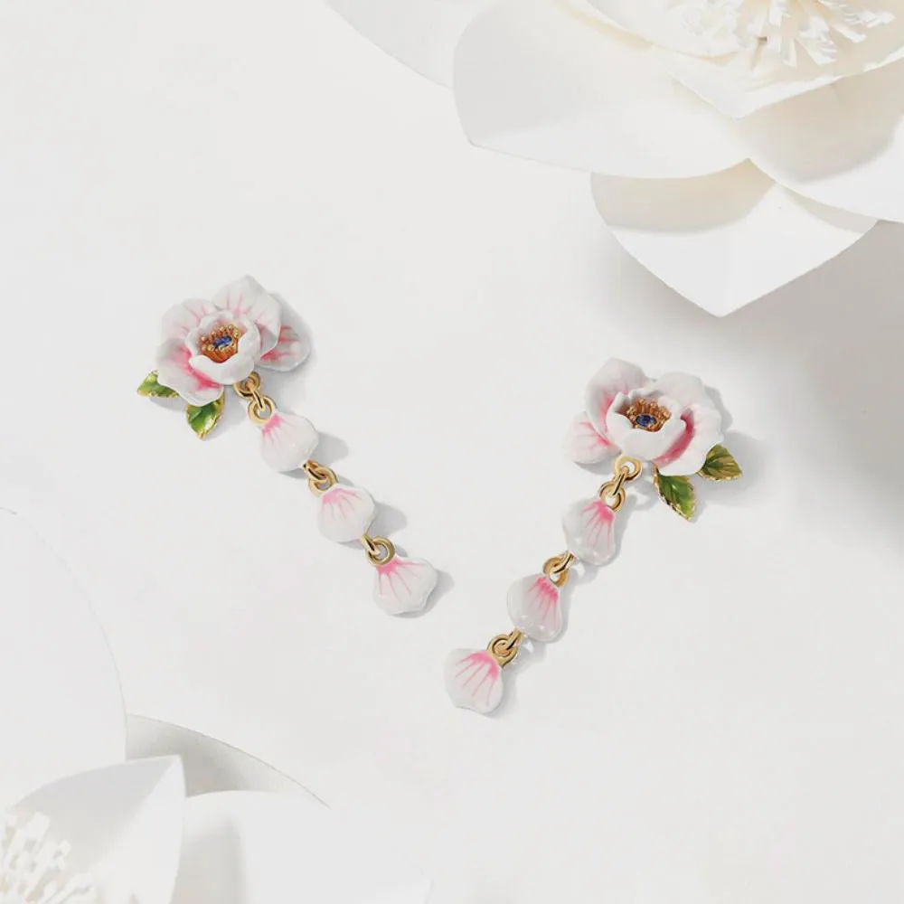 Pink Rose Earrings