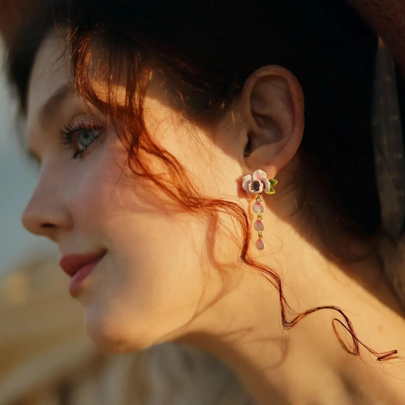 Pink Rose Earrings